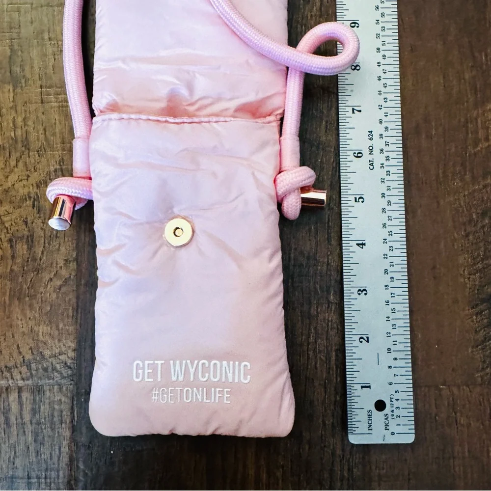 Bubble gum Pink padded phone bag with shoulder strap, NWT